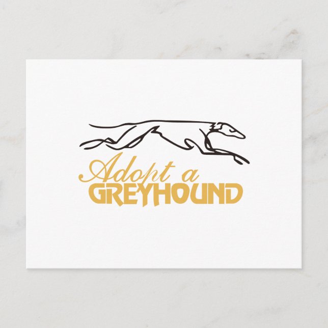 Carte Postale Adopter un Greyhound (Devant)