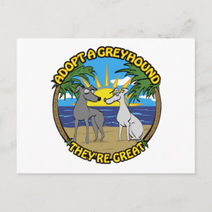 CARTE POSTALE ADOPTER UN GREYHOUND ILS SONT GRANDS