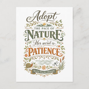 Carte Postale "Adoptez le rythme de la nature" -- Citation d'Eme