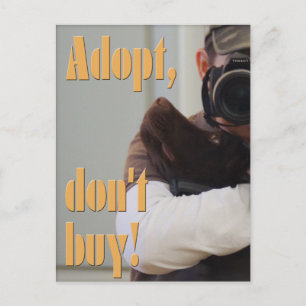 Carte Postale Adoptez, n'achetez pas ! - fuxart