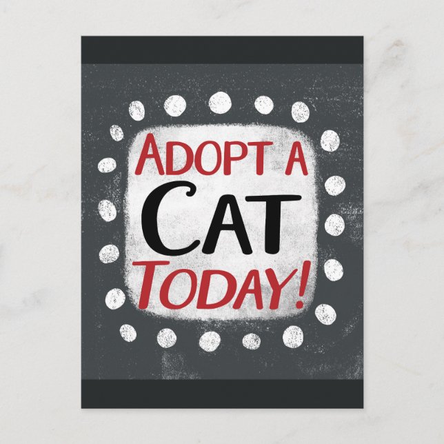 Carte postale Adoptez un chat aujourd'hui (Devant)