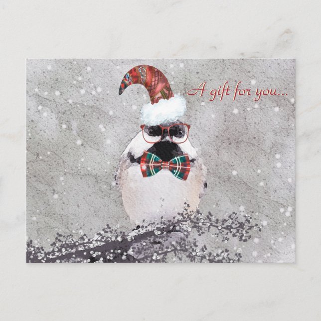 Carte Postale Adorable Chickadee cadeau certificat (Devant)
