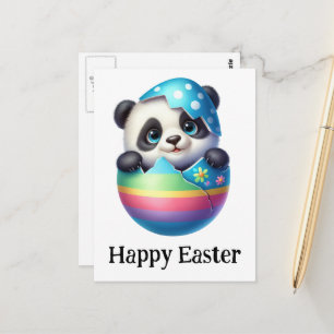 Carte Postale Adorable drôle mignon bébé panda de Pâques