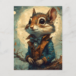 Carte Postale Adorable écureuil steampunk