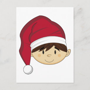 Carte postale adorable elfe de Noël