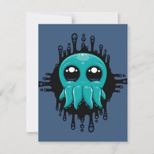 Carte Postale Adorable Enky Baby Octopus Friend