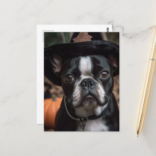 Carte Postale Adorable Halloween Boston Terrier