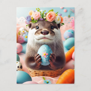Carte Postale Adorable Loupe de Pâques