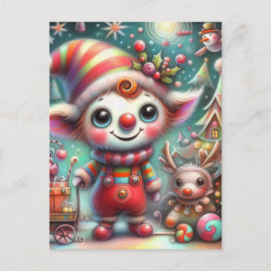 Carte Postale Adorable Mauvaise tenue Elfe de Noël