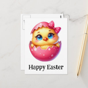 Carte Postale Adorable Mignon Funny Poussin de Pâques Bébé Œuf R