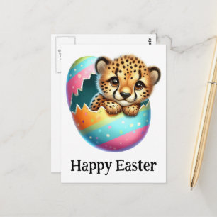 Carte Postale Adorable Mignonne Mignonne Cheetah Cub de Pâques