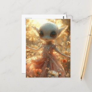 Carte Postale adorable petit Alien