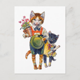 Carte Postale Adorable Petits Chats Portant Des Cadeaux