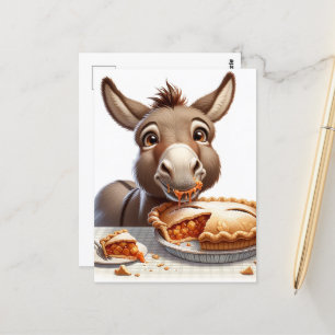 Carte Postale Adorable Pomme tarte âne
