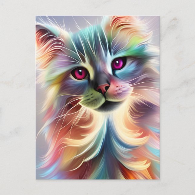 Carte Postale Adorable Rainbow Kitty (Devant)