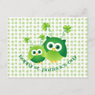 Carte Postale Adorable Saint Patrick's Day Owl Tee - shirts, Cad