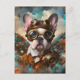 Carte Postale Adorable Steampunk French Bulldog