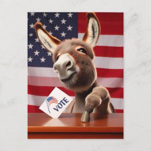Carte Postale Adorable vote Donkey