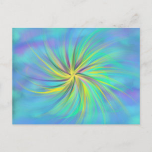 Carte Postale Adoration Art Jaune Aqua Bleu Violet sept 2017 ESS