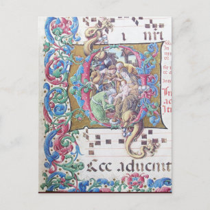CARTE POSTALE ADORATION DE MAGI, MONOGRAMME DE NATIVITÉ AVEC DOL