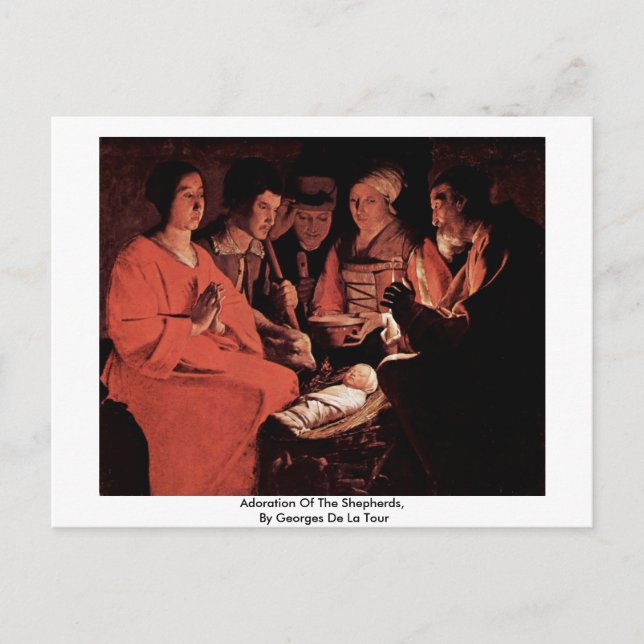 Carte Postale Adoration Des Bergers, De Georges De La Tour (Devant)