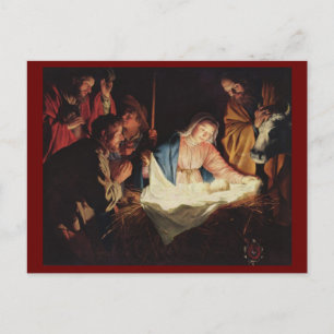 Carte Postale Adoration des bergers par Gerard van Honthorst