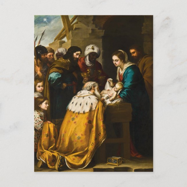 Carte Postale Adoration des Mages - Murillo (Devant)