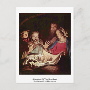 Carte Postale Adoration Du Berger Par Gerard Van Honthorst