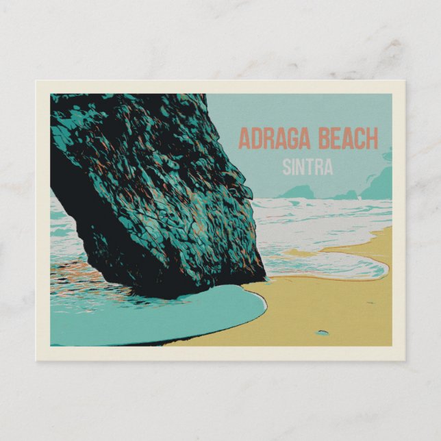 Carte Postale Adraga Beach View, Sintra Coast Illustration (Devant)
