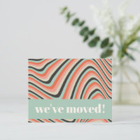 Adresse déplacée Retro Abstrait Wavy Stripes Peach