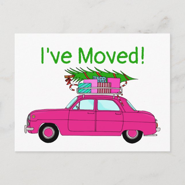 Carte Postale Adresse Faire-part Purple Voiture Cadeaux de Noël (Devant)