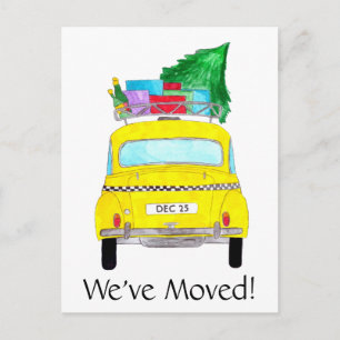 Carte Postale Adresse Faire-part Taxi Jaune Cadeaux de Noël