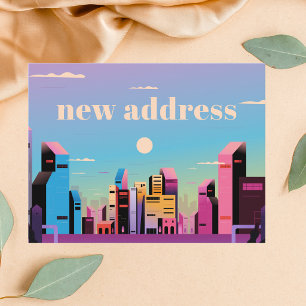 Carte Postale Adresse nouvelle de la ville moderne fantaisiste c