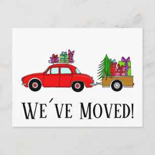 Carte Postale Adresse Voiture rouge Faire-part avec cadeaux de N