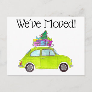 Carte Postale Adresse Voiture verte Faire-part avec cadeau de No