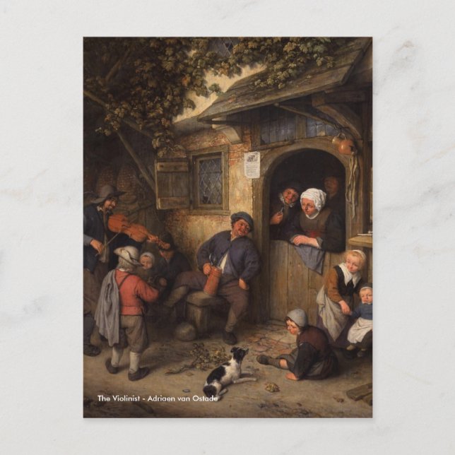 Carte Postale Adriaen van Ostade Le Violoniste (Devant)