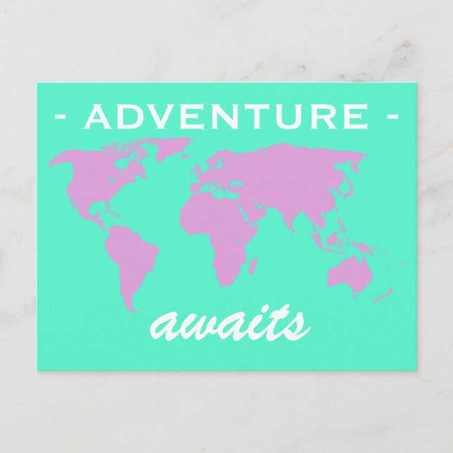 Carte Postale Adventure Await World Map (Devant)