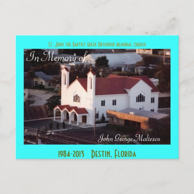 Carte postale aérienne de l'église St. John's (Devant)