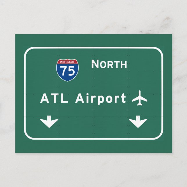 Carte Postale Aéroport Atlanta ATL I-75 N Interstate Georgia - (Devant)