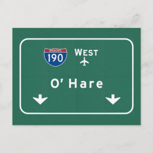 Carte Postale Aéroport Chicago O'Hare I-190 W Interstate Illinoi