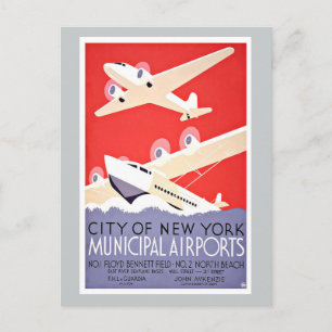 Carte Postale Aéroports de la ville Vintage voyage de New York