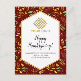 Carte postale Affaires du logo de Thanksgiving Gre