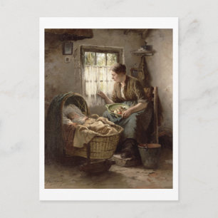 Carte Postale Affection maternelle (huile sur toile)