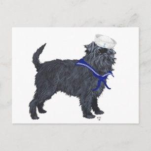 Carte Postale Affenpinscher Marin