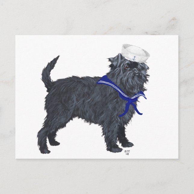 Carte Postale Affenpinscher Marin (Devant)