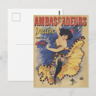 Carte Postale Affiche ancienne Art nouveau danseuse française