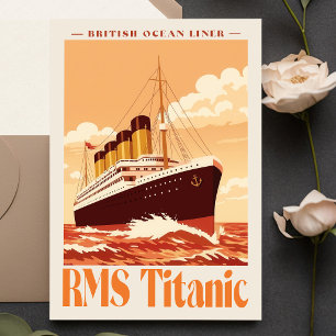 Carte Postale Affiche ancienne du RMS Titanic. Art rétro de paqu