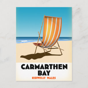 Carte Postale Affiche balnéaire de Carmarthen Bay Kidwelly Wales