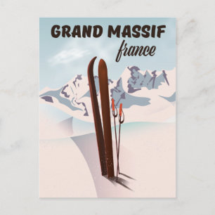 Carte Postale Affiche d'art du Grand Massif france ski.