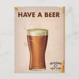 Carte Postale Affiche de bar vintage Have A Beer